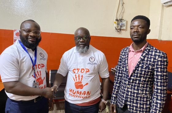 Monrovia, Liberia – 30 July 2026 – In observance of World Day Against Trafficking in Persons, and ahead of the awareness program in Kakata City, the Liberia Anti-Trafficking and Scam Victim Support Initiative [LATSVSI] today presented branded awareness materials to Mr. Clarence Jackson, Manager of OK FM.